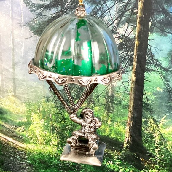 LENOX Kirk Stieff Santa's Arrival Pewter Christmas Ornament - Picture 1 of 11